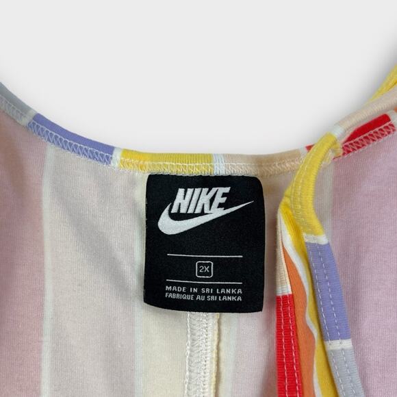 Nike Plus Size Rainbow Retro Stripe Tank Bodysuit Multi 2X - Picture 4 of 8